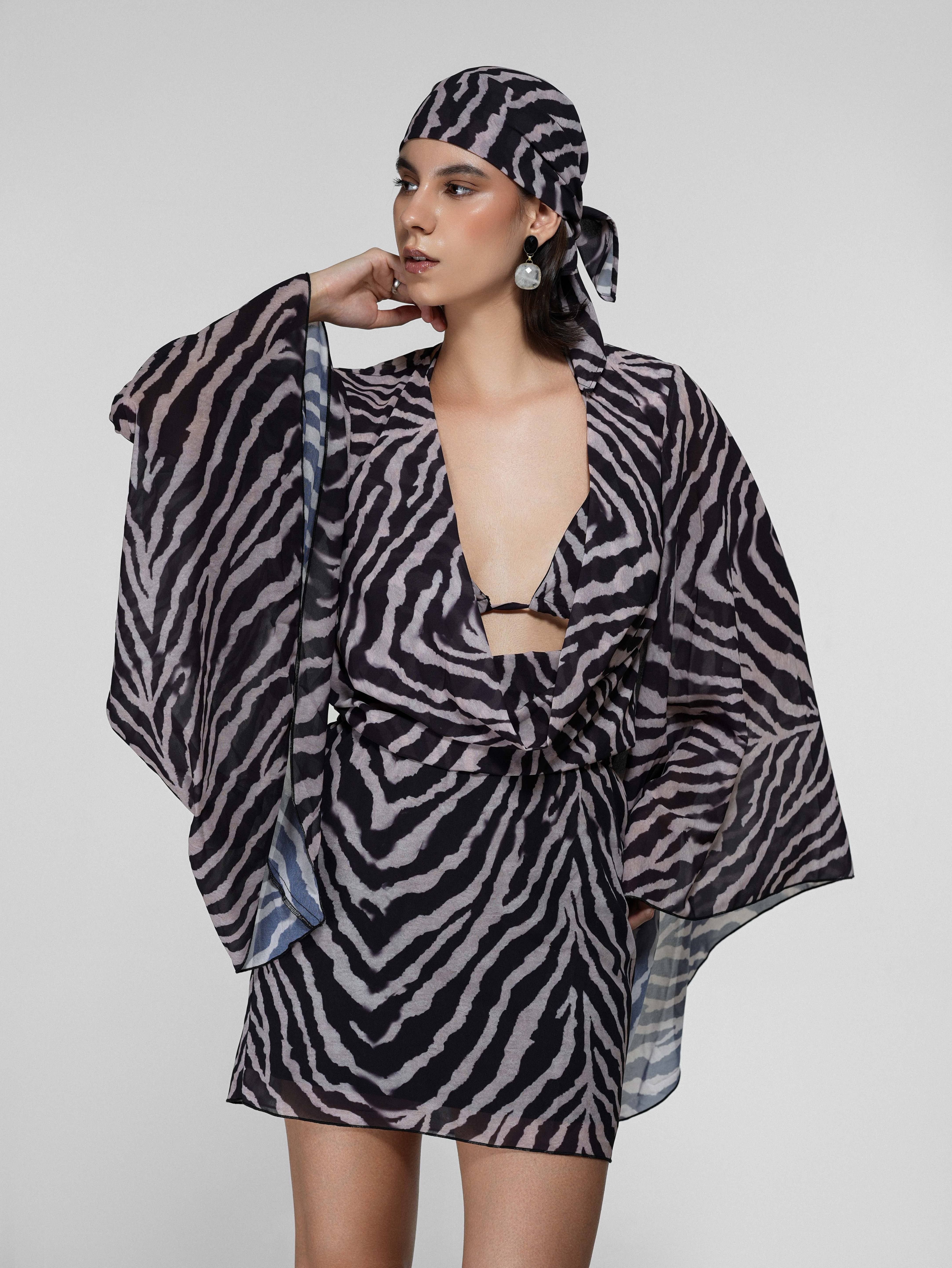 Zebra Print Sheer Headscarf