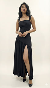 Black Sleeveless Slit Maxi Dress