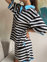 Black and White Striped Lounge Shorts