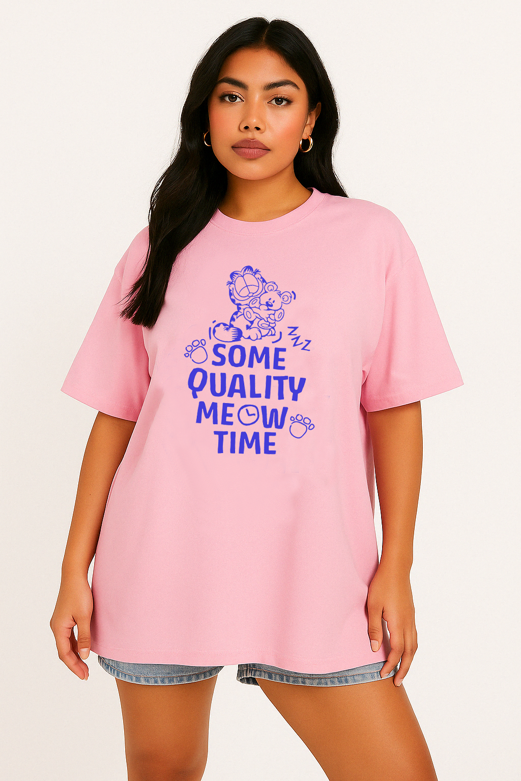 Garfield Some Quality Meow Time Oversized T-Shirt