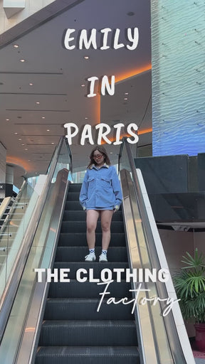 Emily in Paris: Corduroy Mini Skirt-Blue