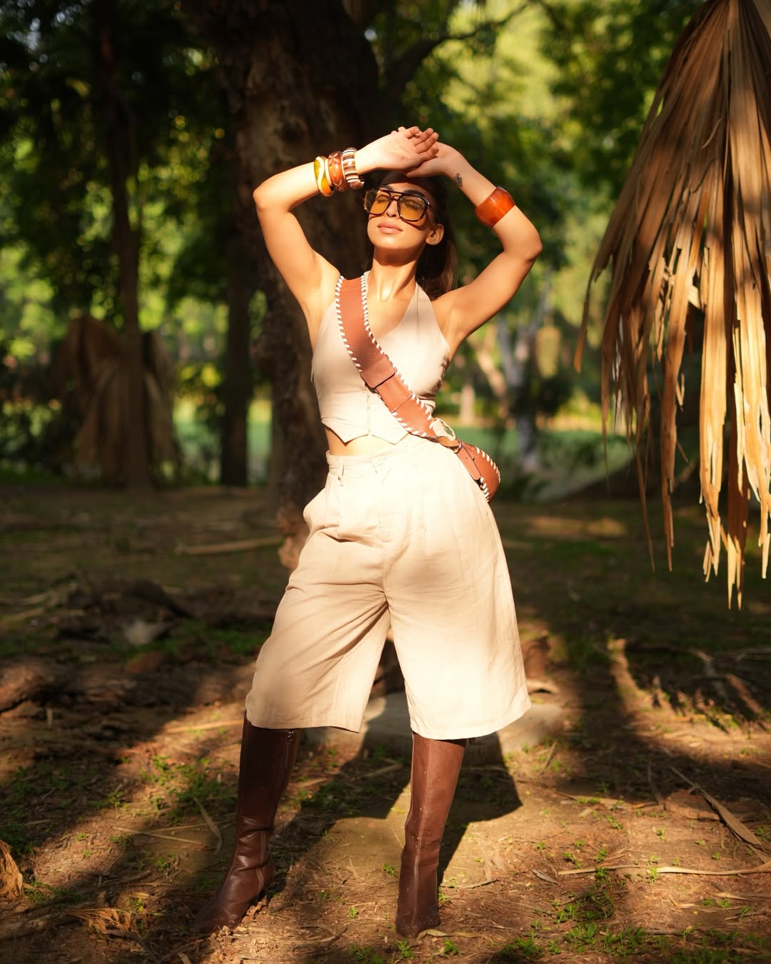 Beige Halter Neck Waistcoat