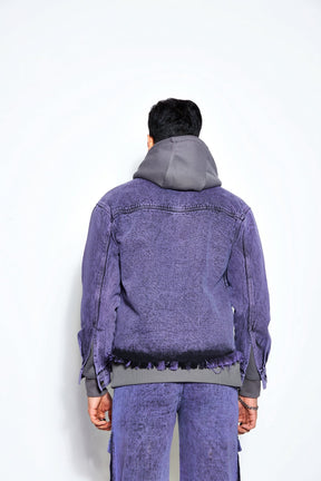 Overdyed Acid Wash Denim Jacket- Purple