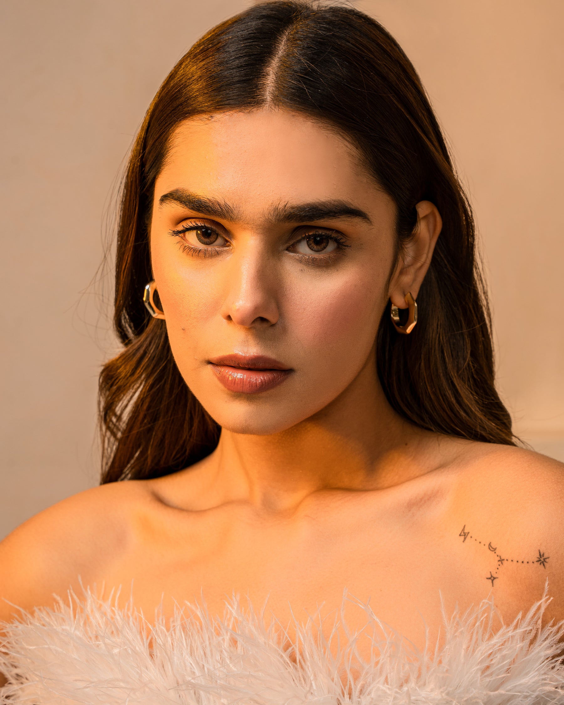 Golden Octagon Earrings