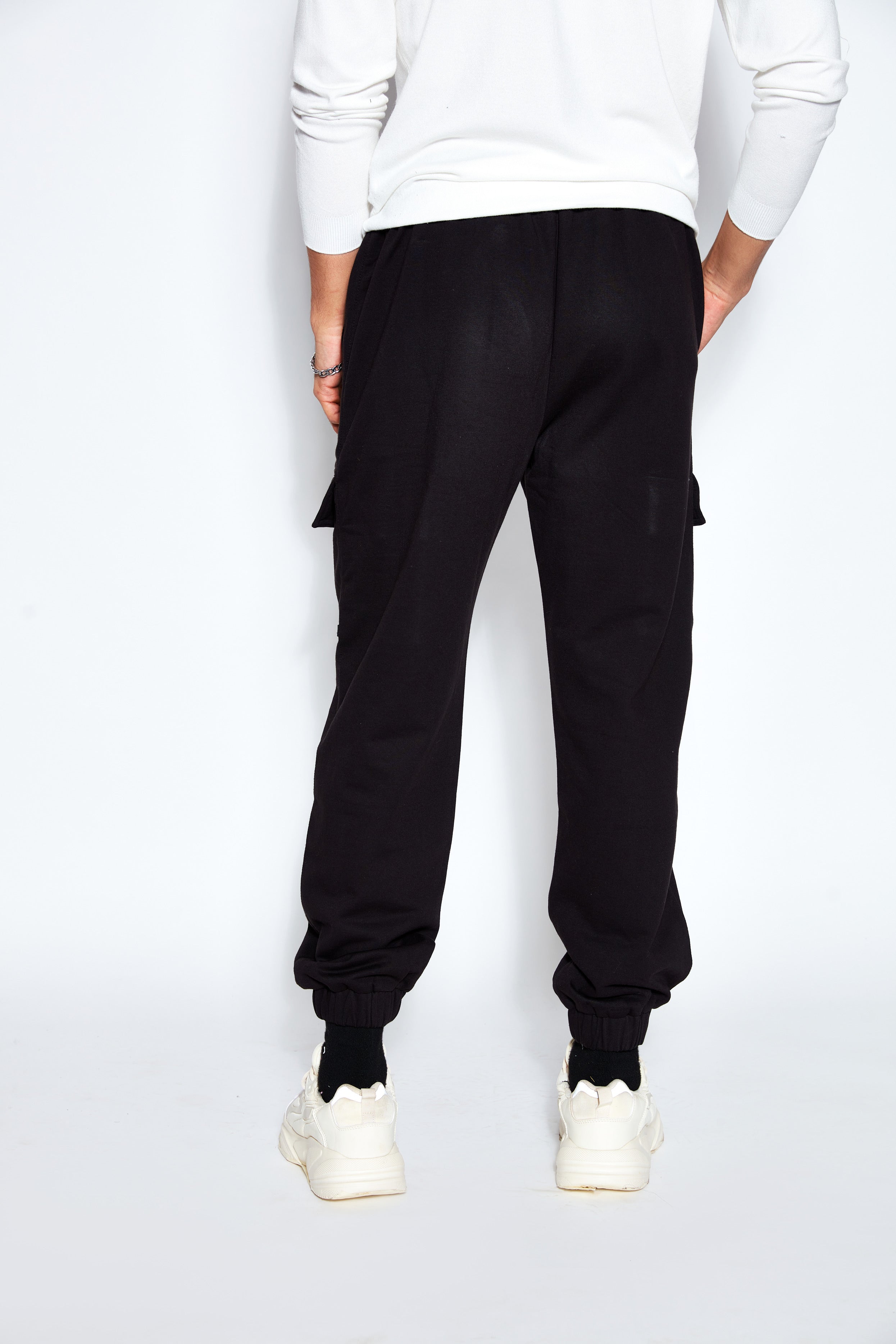 Unisex Cargo Jogger- Black (Fleece inside)
