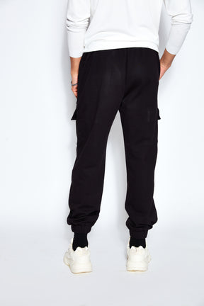 Unisex Cargo Jogger- Black (Fleece inside)