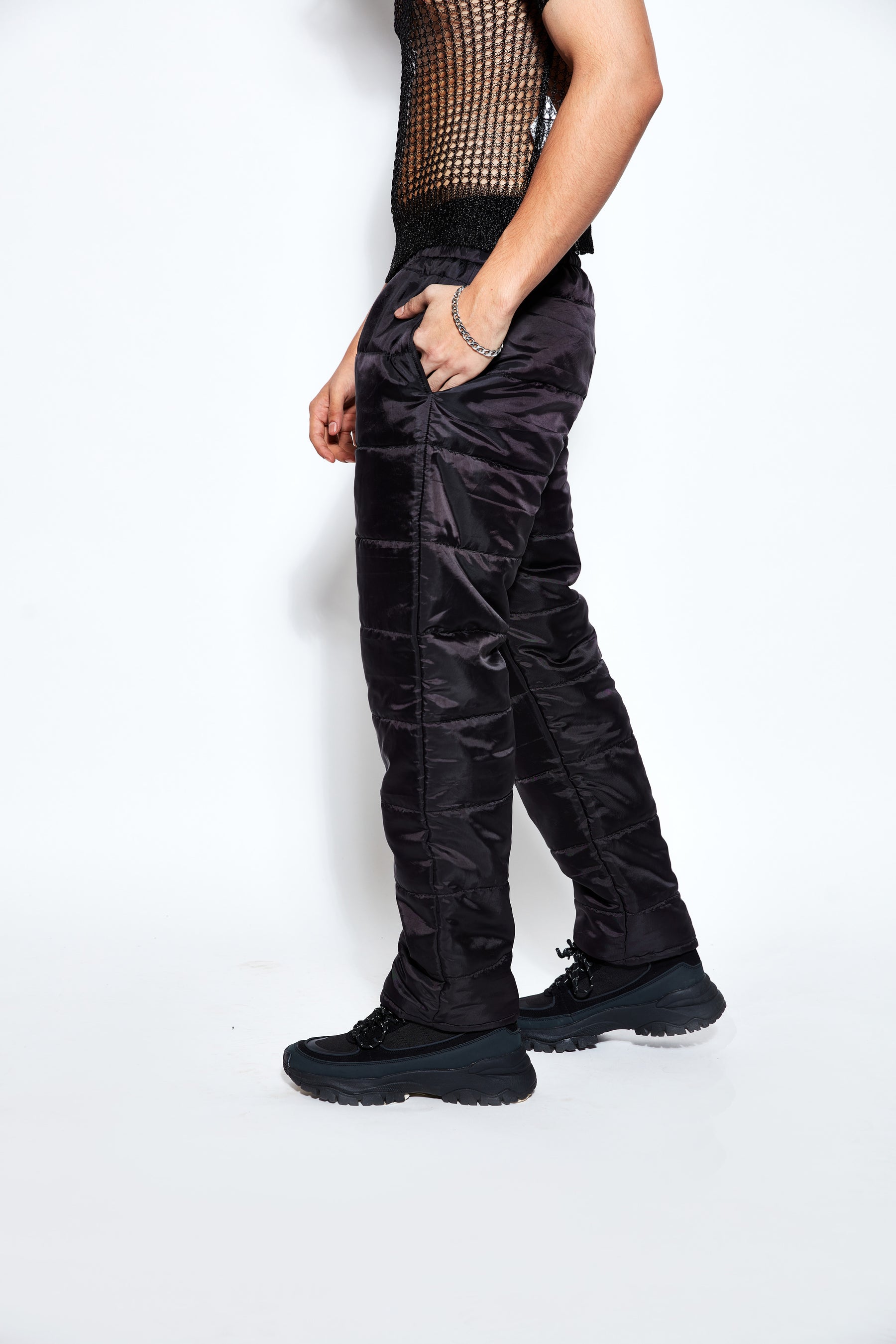 Unisex Puffer Pants- Black