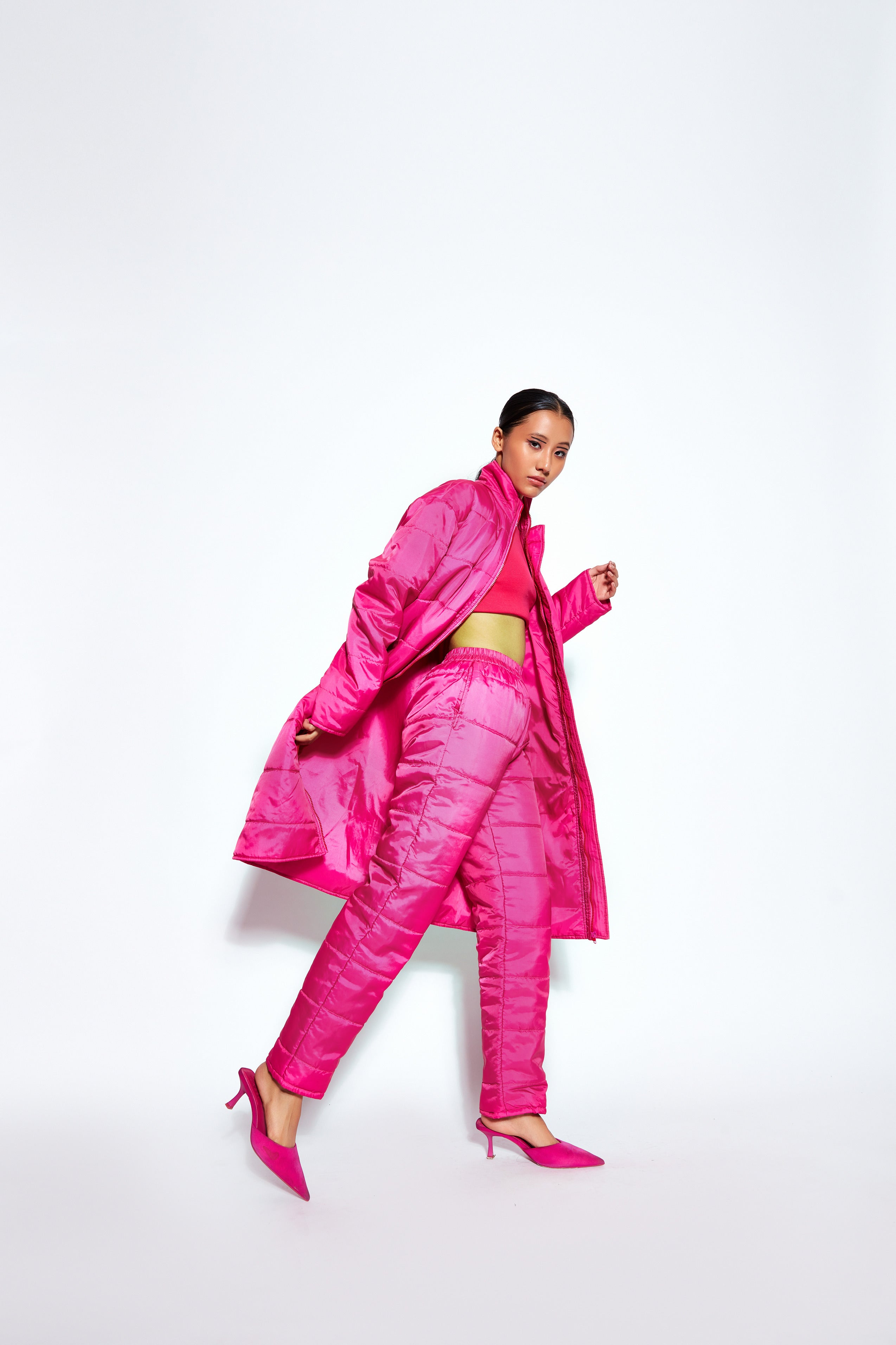 Unisex Puffer Pants- Pink
