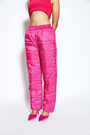 Unisex Puffer Pants- Pink