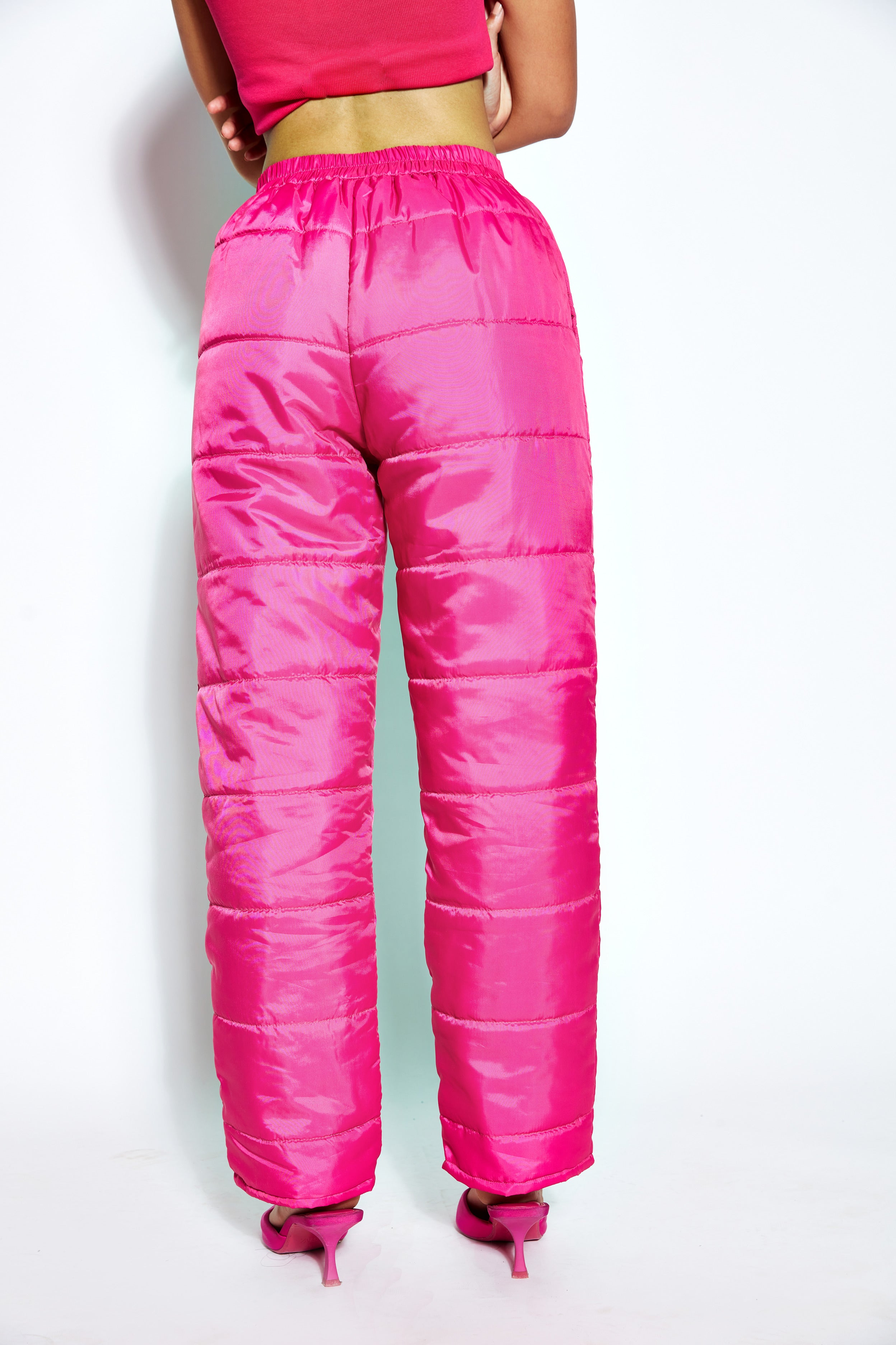 Unisex Puffer Pants- Pink
