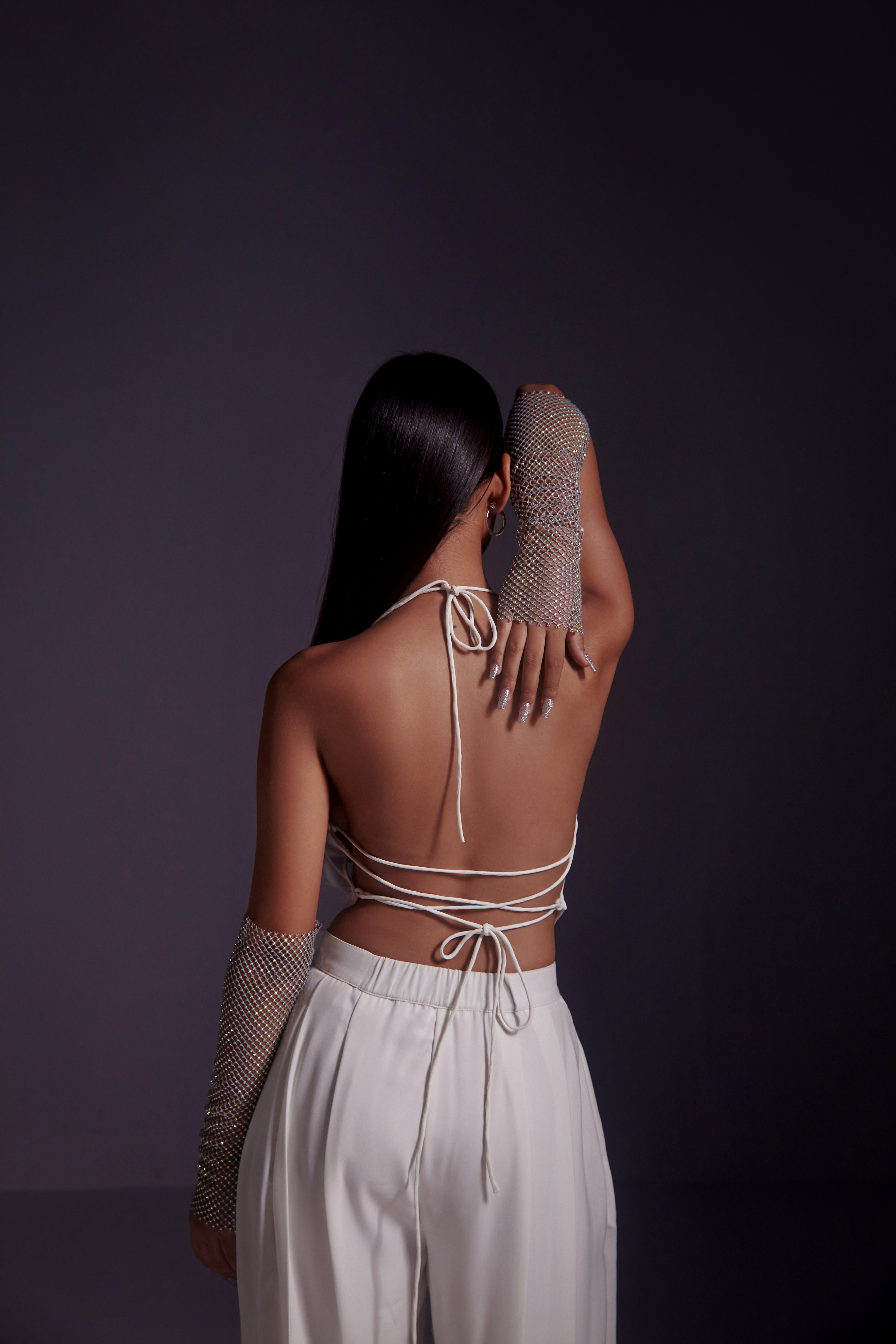 Cowl Neck Top With Drawstring Detail