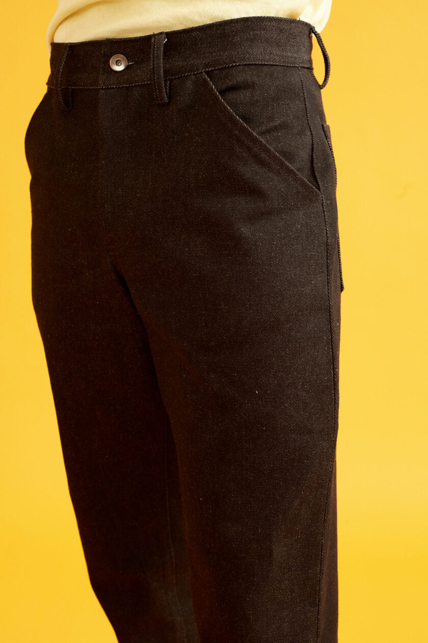 Black Straight Cut Denim Jeans for Men