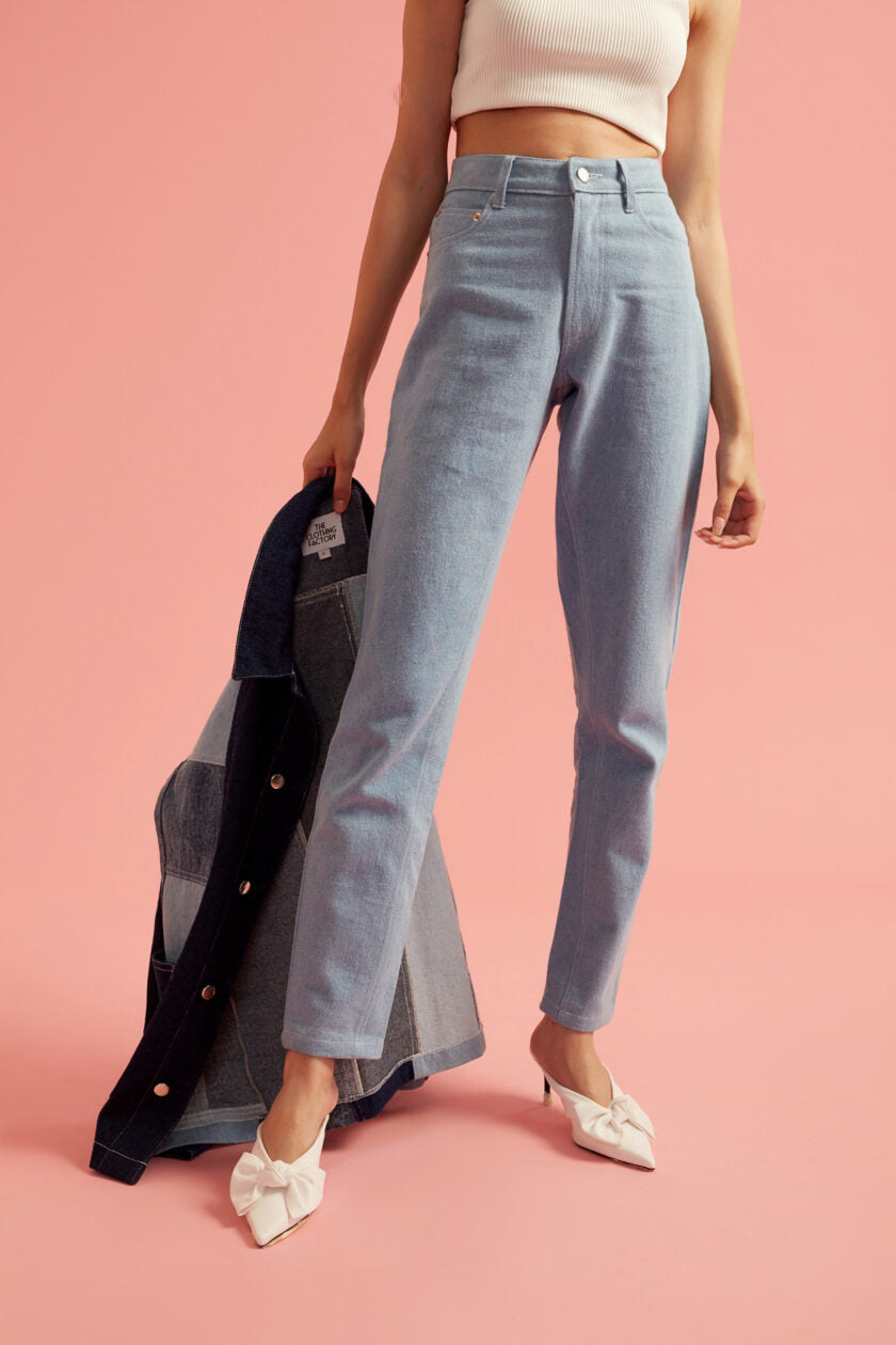 Light Blue Mom Jeans for Women