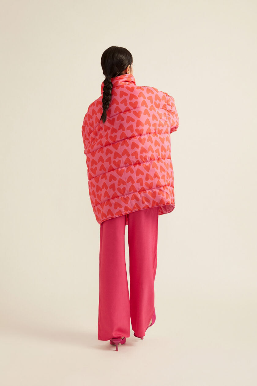 Pink Puffer Jacket Heart
