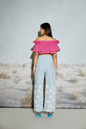 Tiered Crop Top with Ruffles