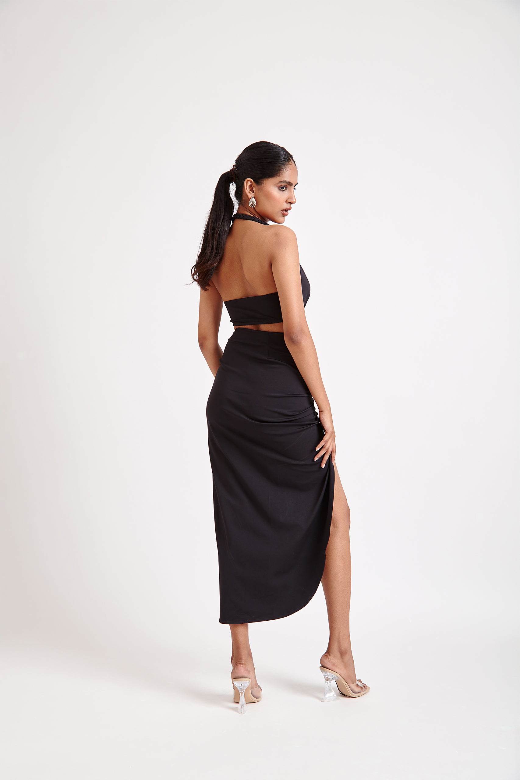 ナゴンスタンス asymmetry drawstring skirt M Asymmetrical Drawstring Skirt