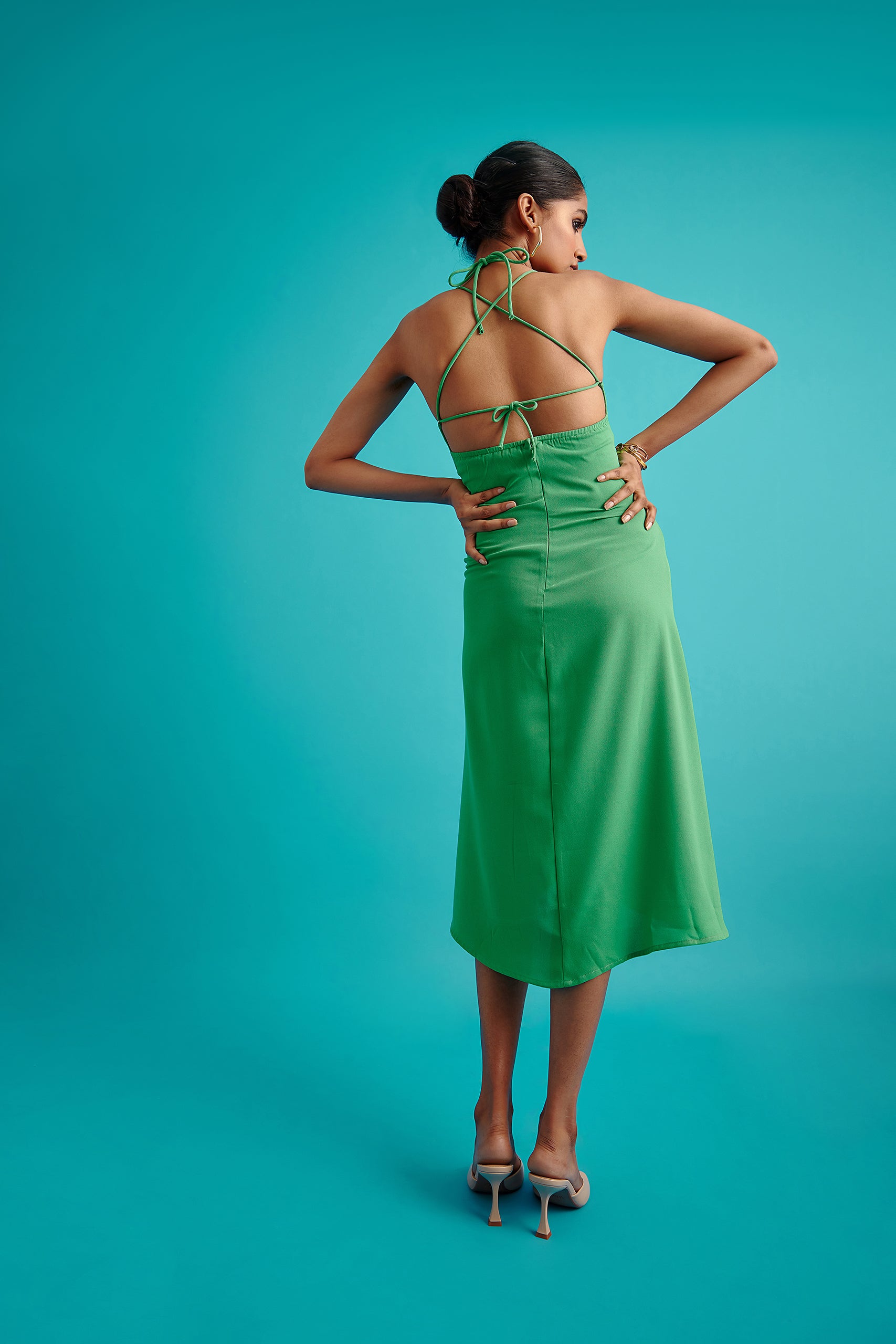 Front Ruched Slip Dress