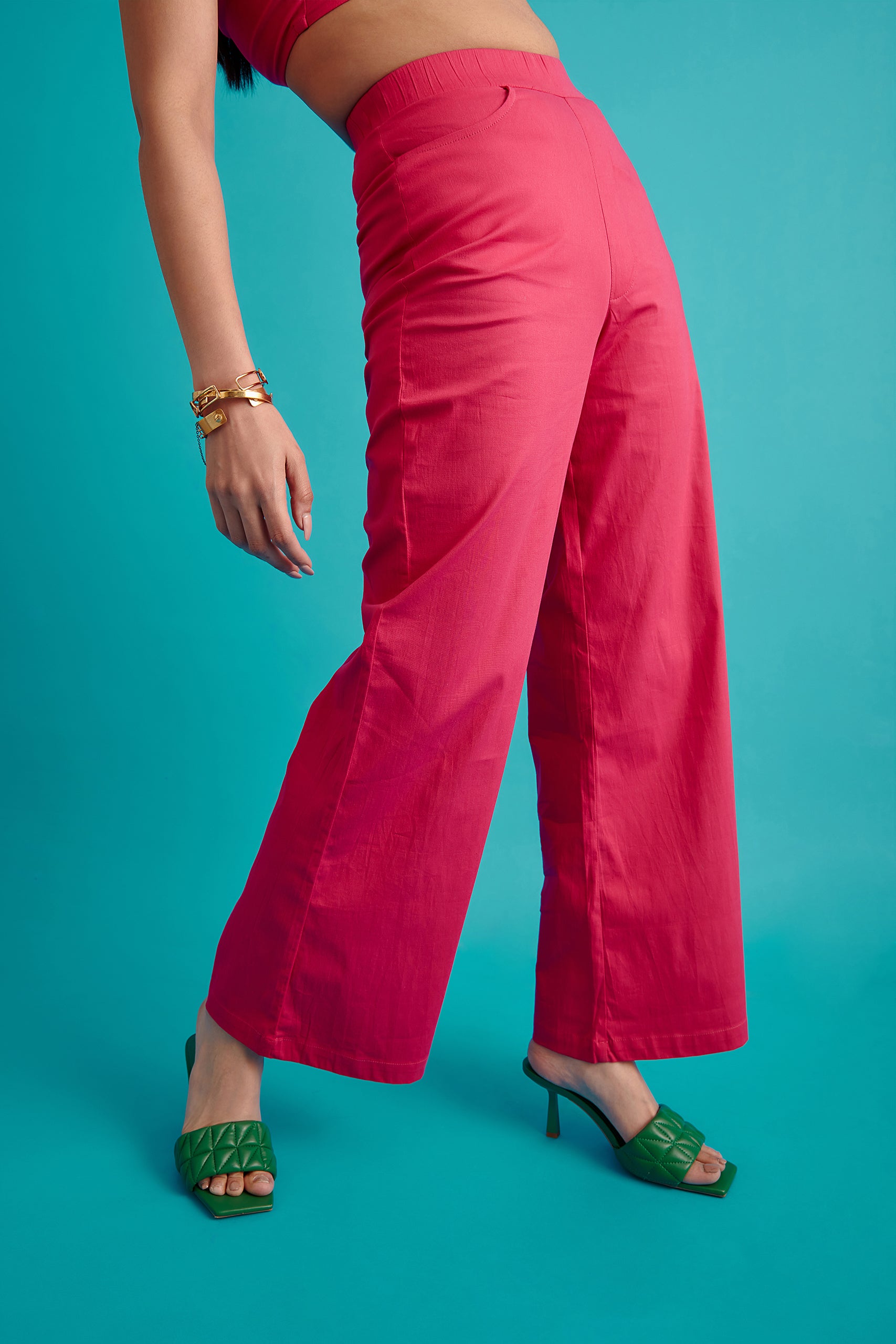 High-Waist Straight-Fit Trousers