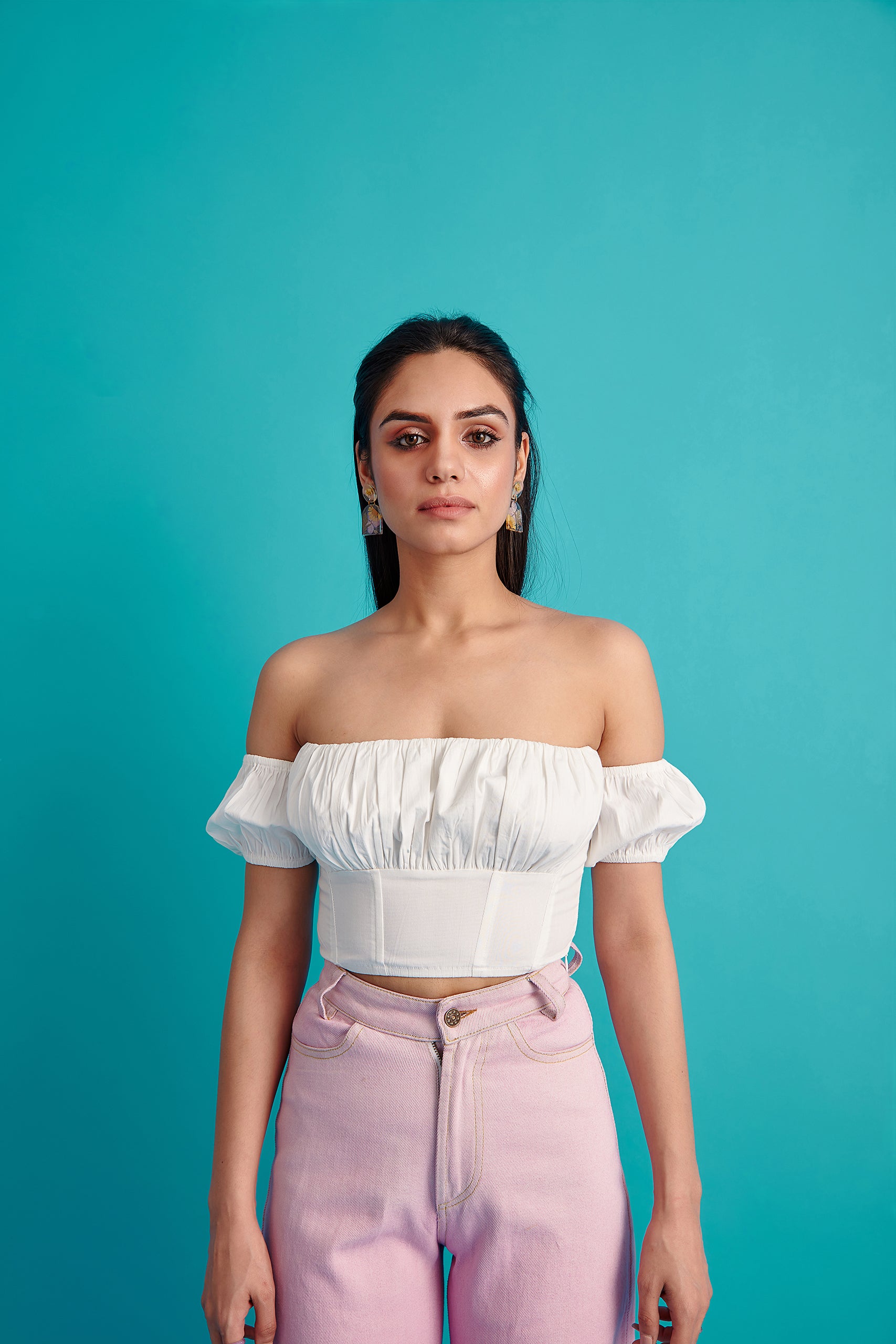 Corsetry Inspired Gathered Panelled Top