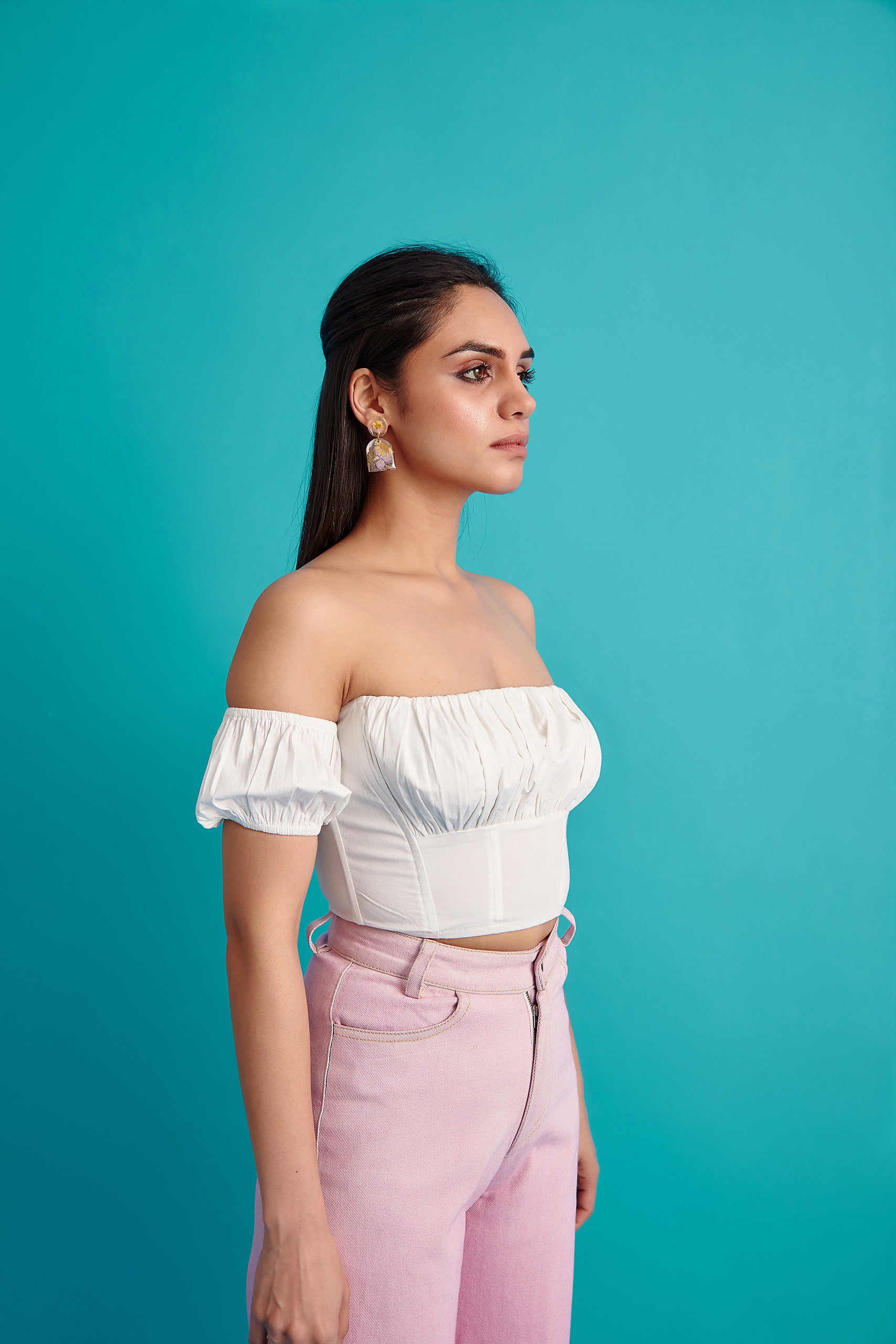 Corsetry Inspired Gathered Panelled Top