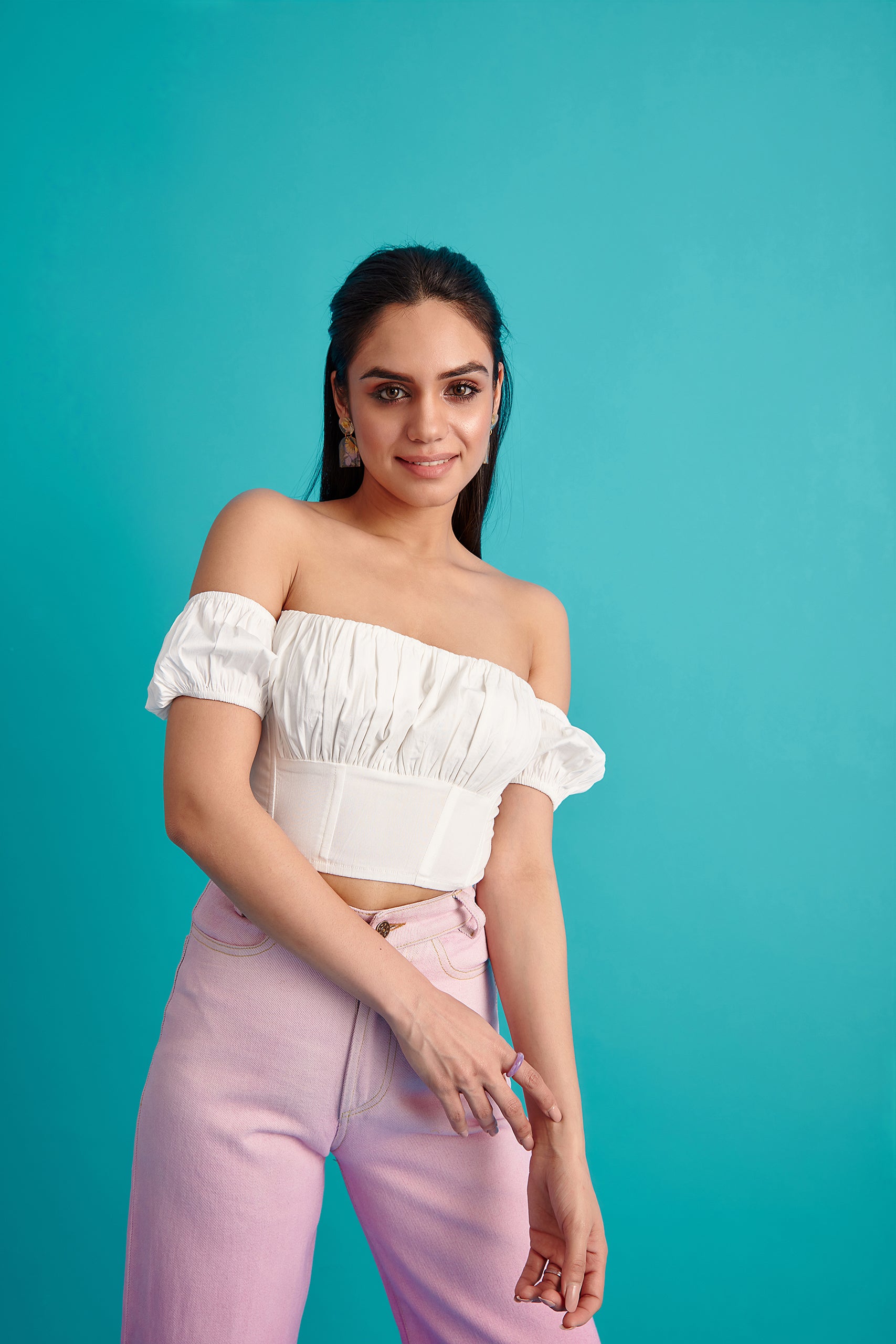 Corsetry Inspired Gathered Panelled Top