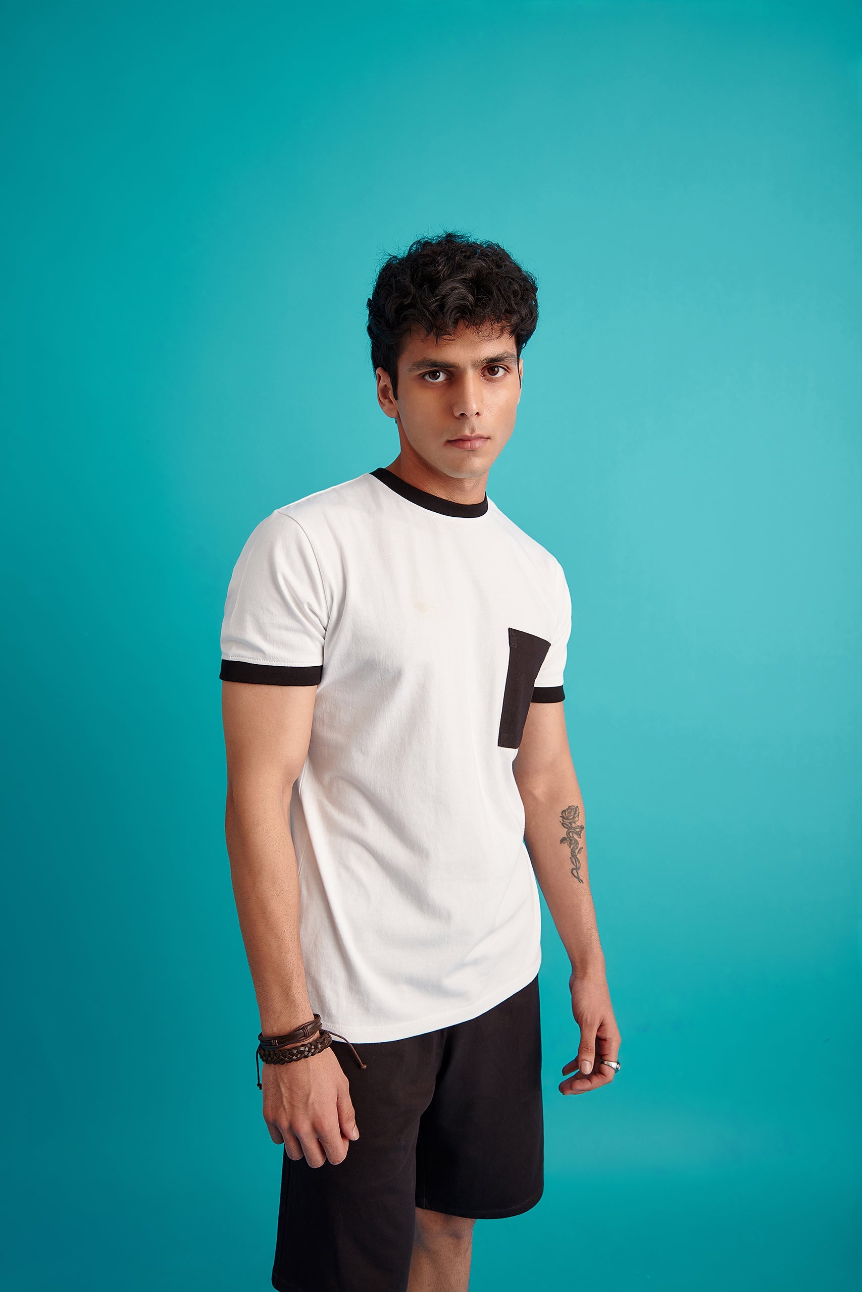 Colour-Block Cotton T-Shirt