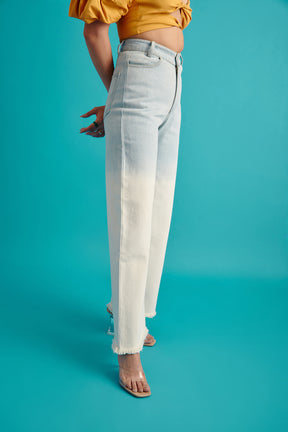 White Ombre Denim Jeans(Single Color)