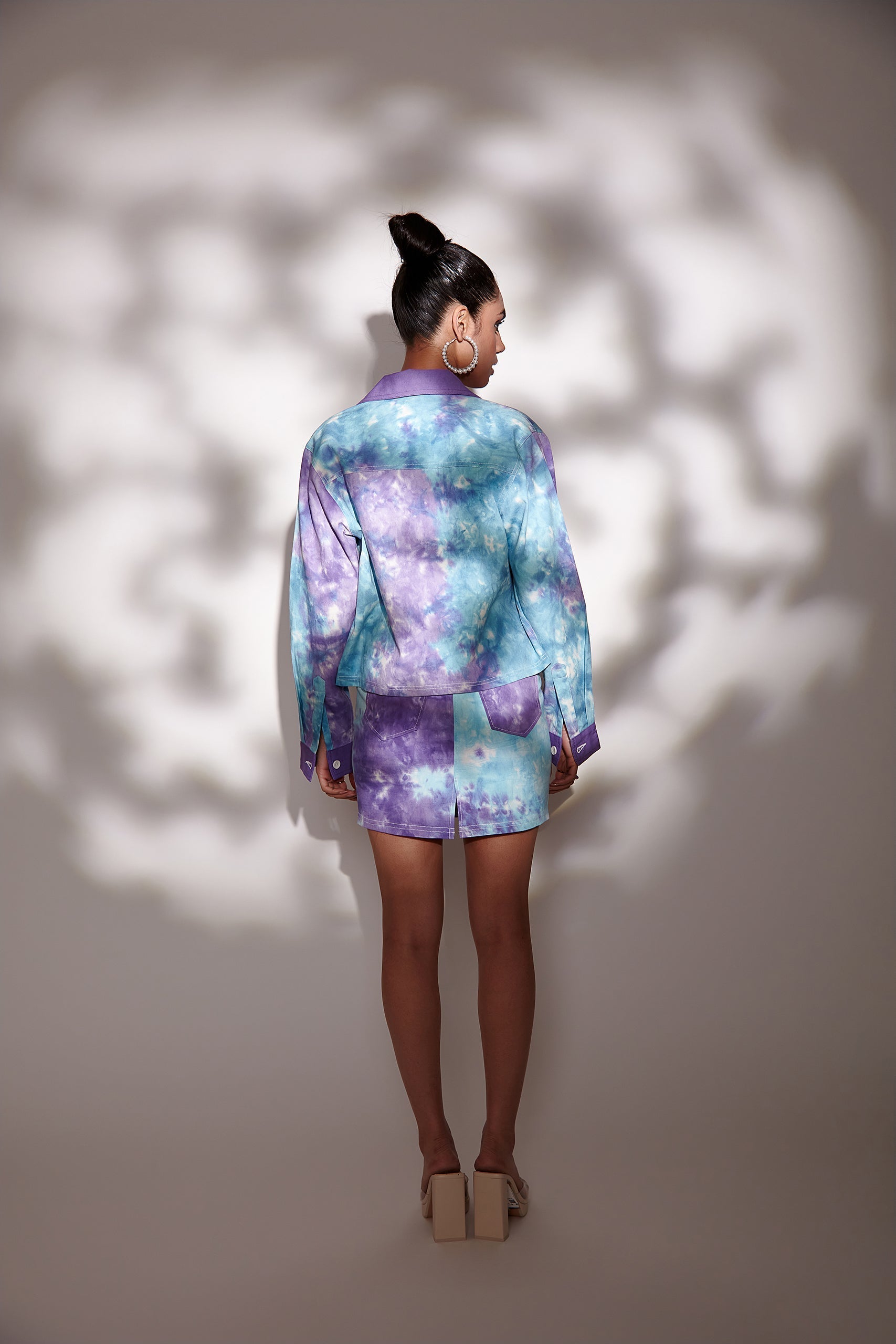 Blue Tie & Dye Twill Overshirt