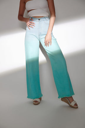 Blue Ombre Denim Jeans(Single Color)