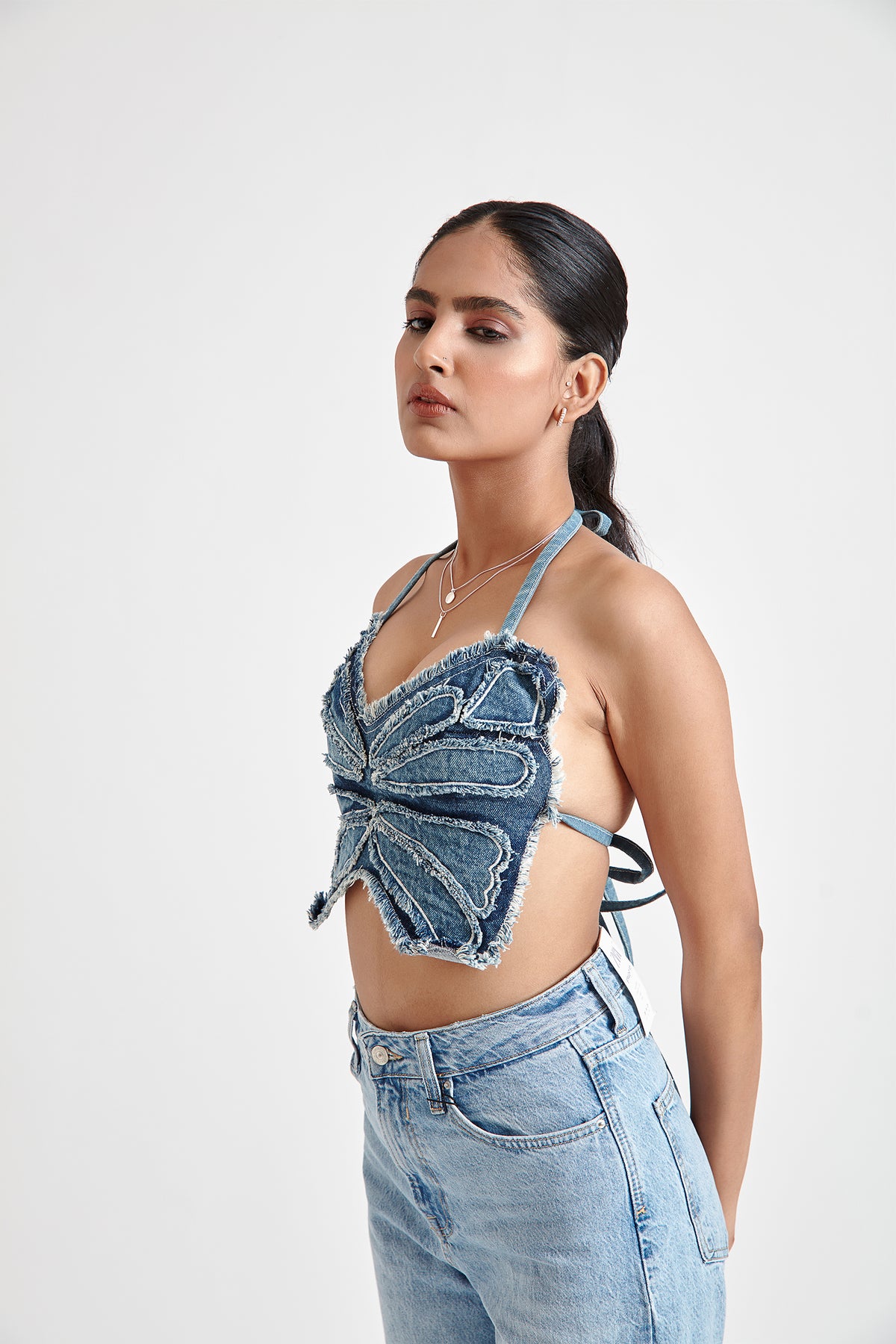 Denim Butterfly Top