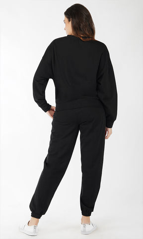 Black Soft Touch Cotton Fleece Sweatshirt