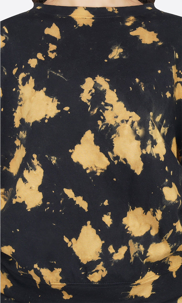 Black-Mustard Tie & Dye Over-sized Sweatshirt