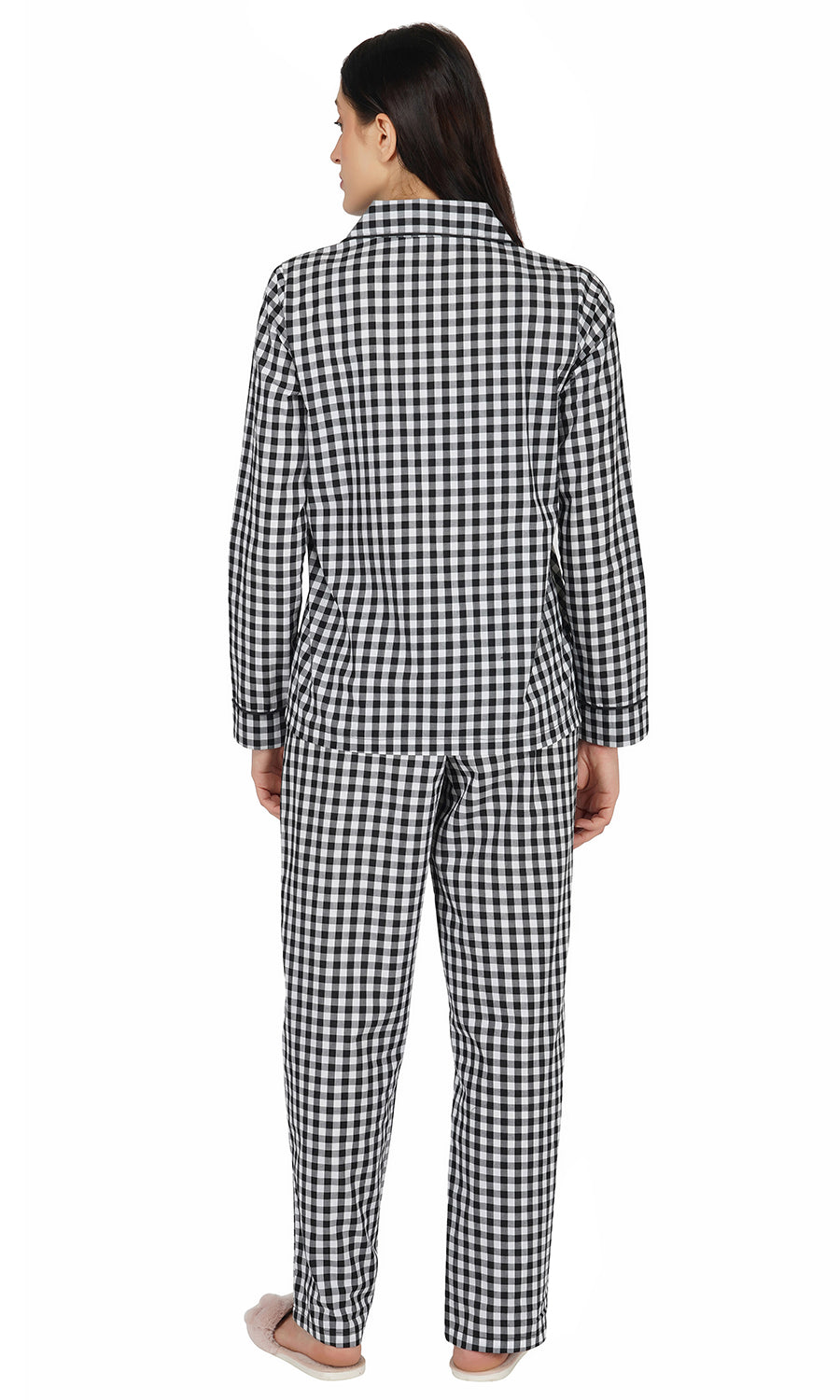 Black & White Checks Pure Cotton Pajama Set