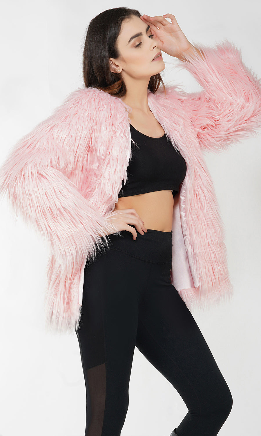 Pink Feather Fur Coat