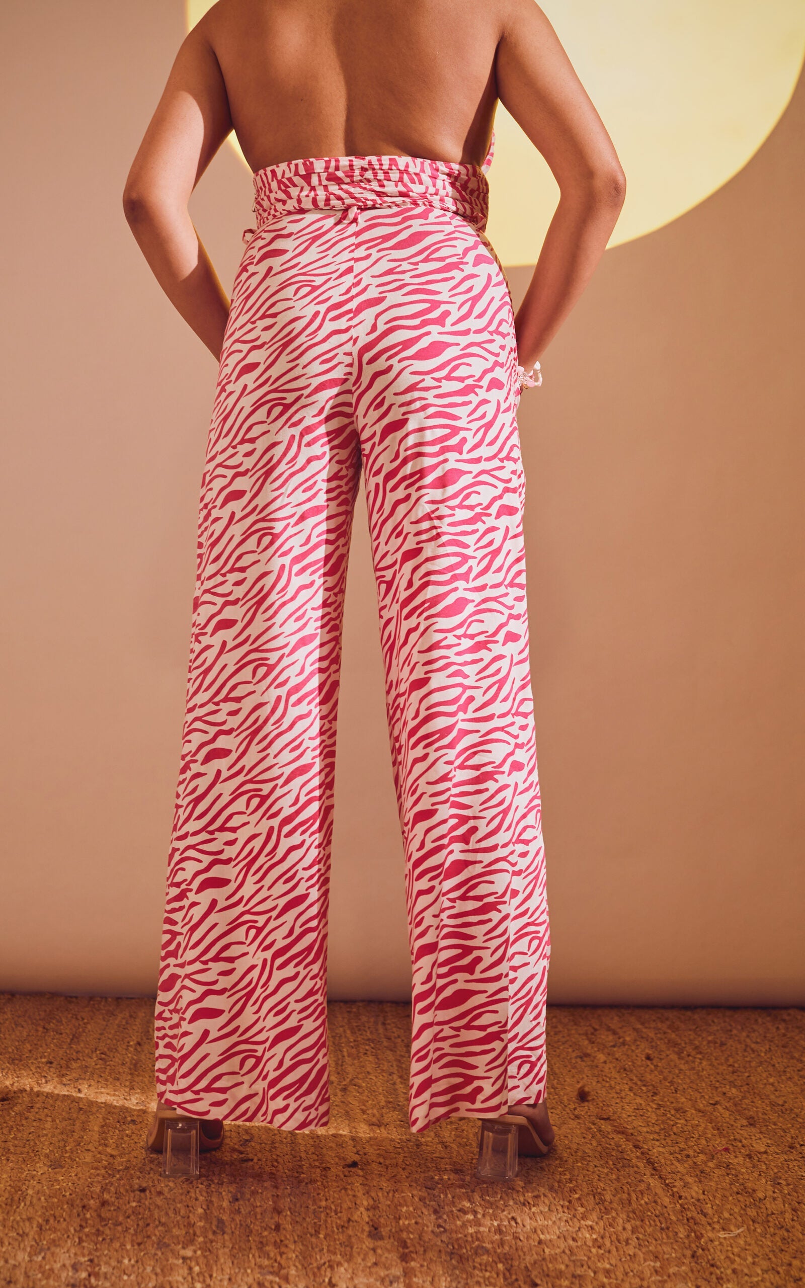 Abstract Print Trouser Pink