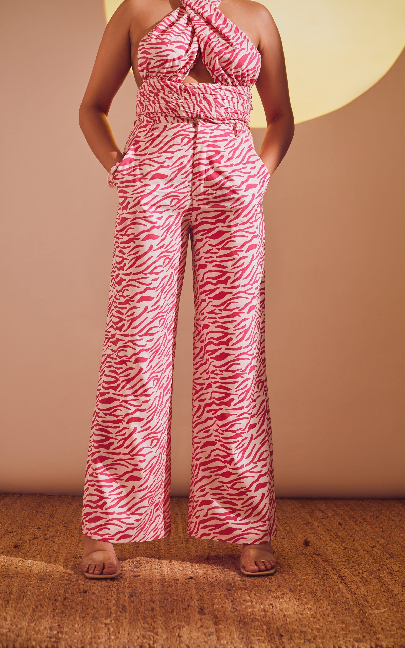 Abstract Print Trouser Pink