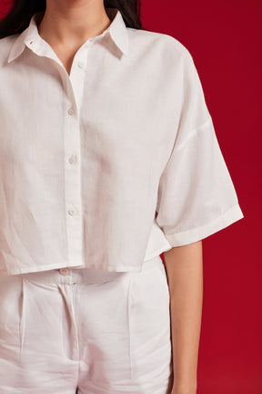 Half Sleeves Linen Shirt