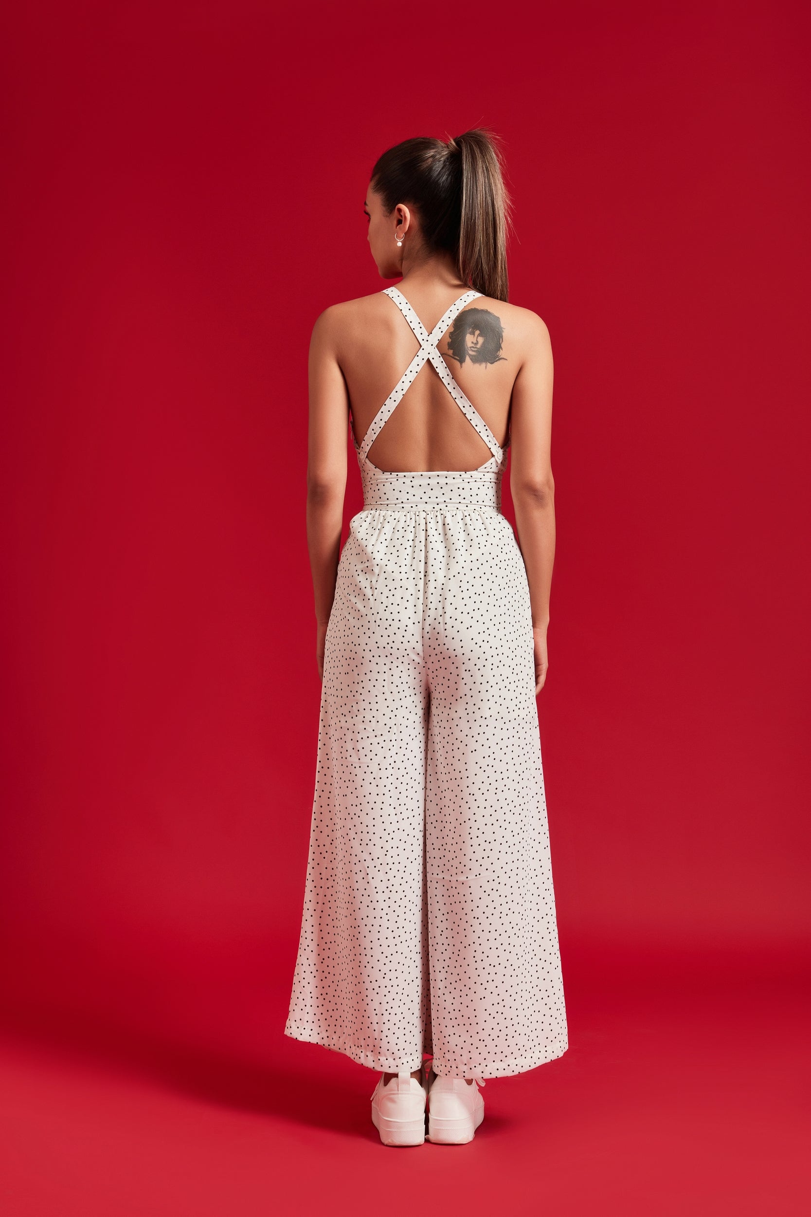 White Polka Jumpsuit