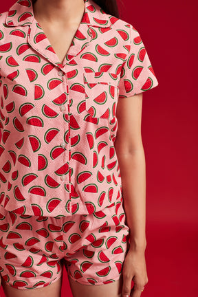 Watermelon Print Summer Pajama Set