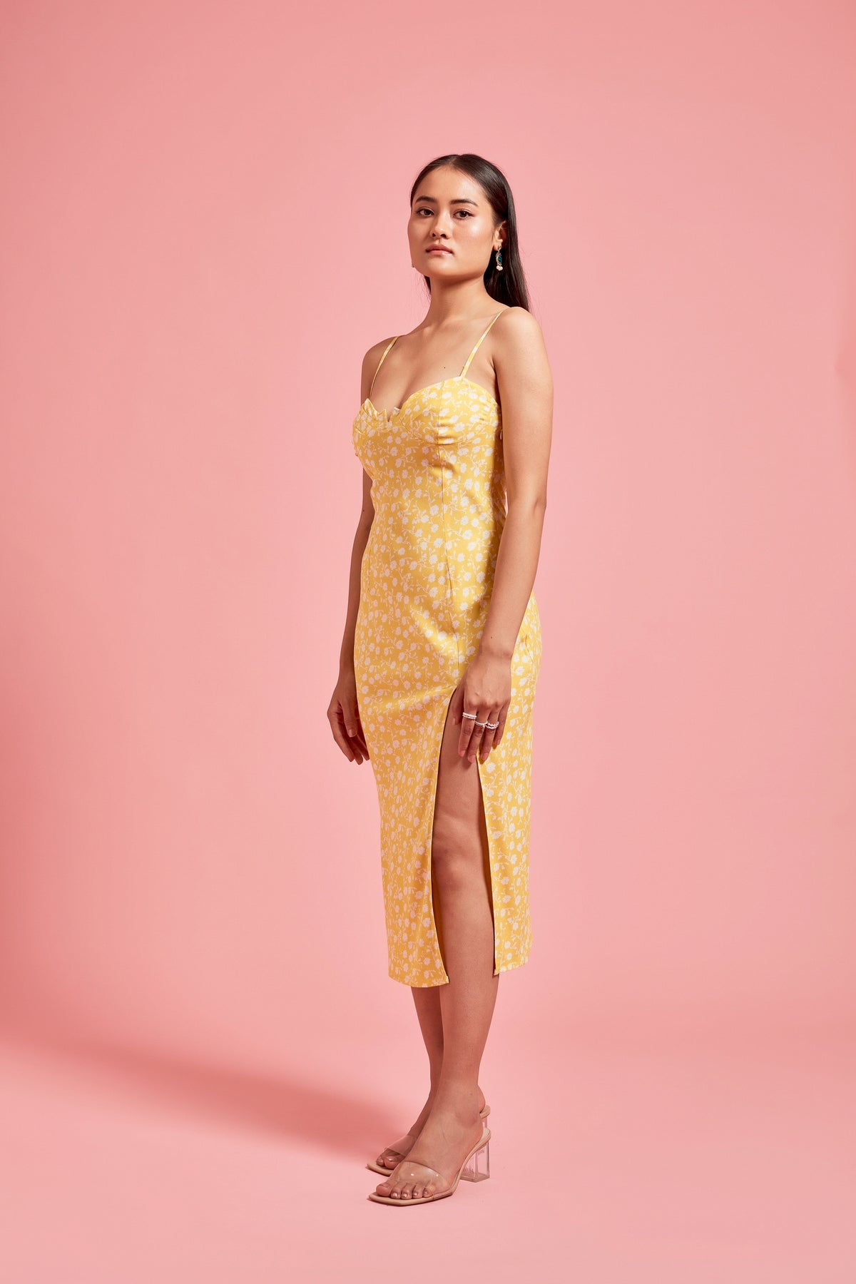 Yellow Floral Slip Dress