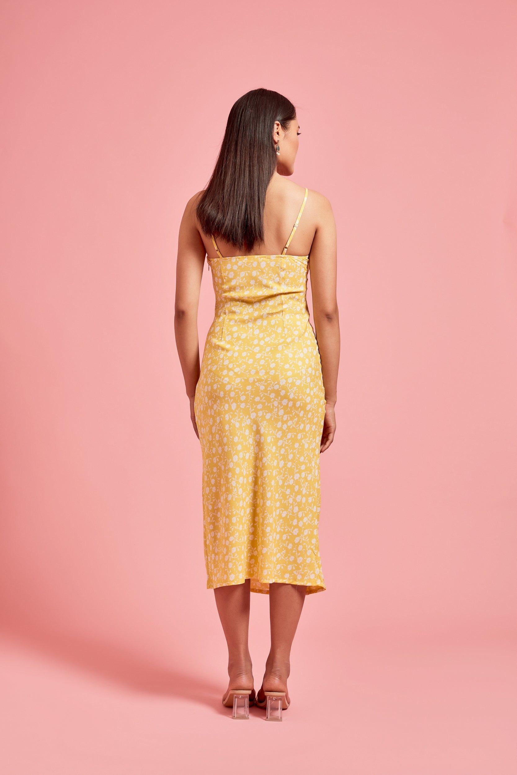 Yellow Floral Slip Dress