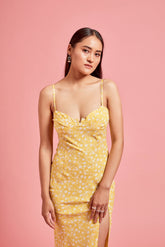 Yellow Floral Slip Dress