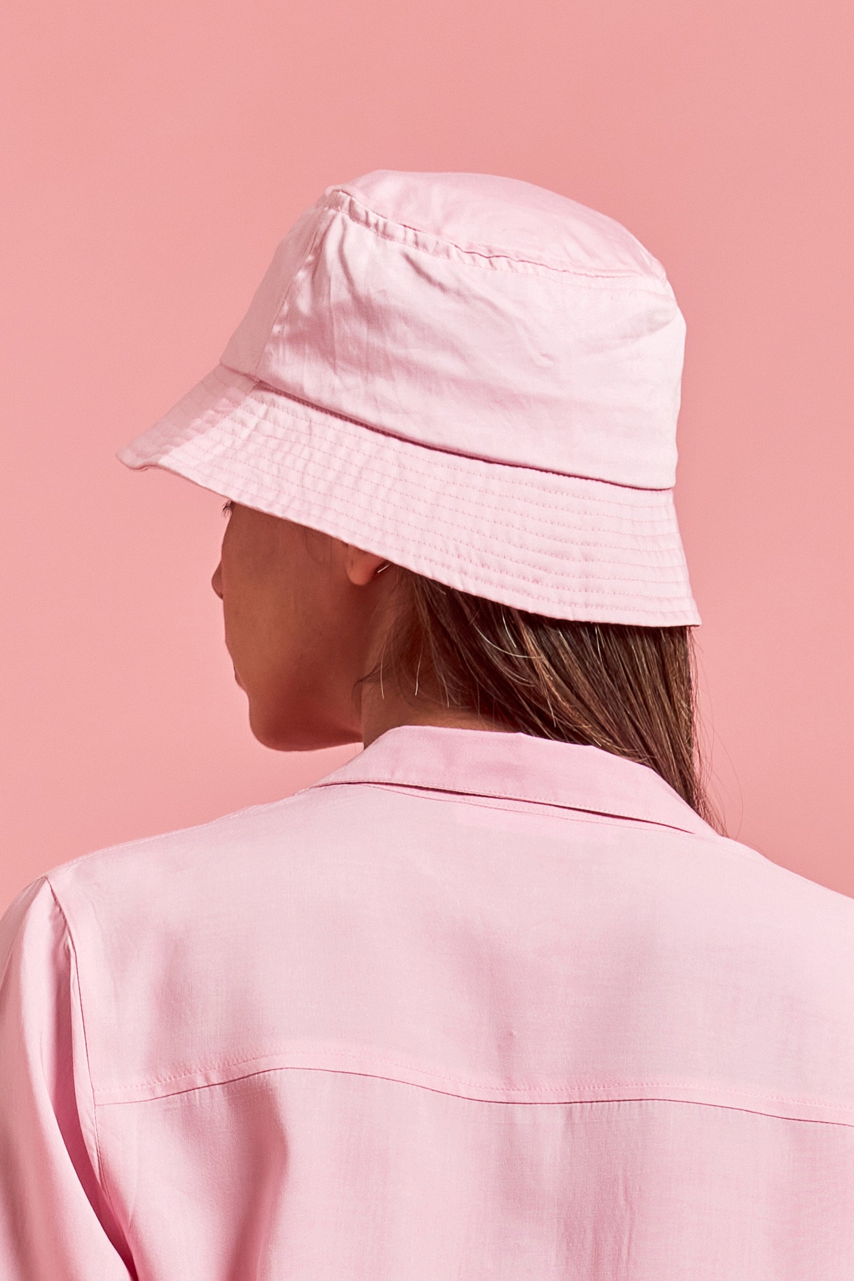 Pink Satin Bucket Hat
