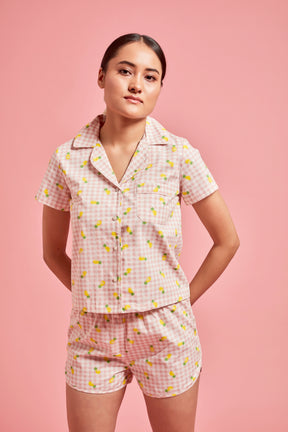 Pineapple Print Summer Pajama Set