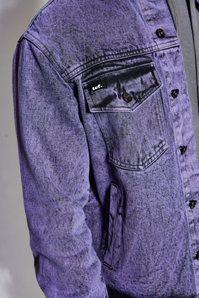 Overdyed Acid Wash Unisex Denim Jacket- Purple