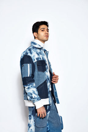 Patchwork Unisex Denim Bomber Jacket