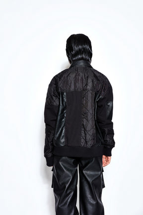 Patchwork Leather Unisex Bomber Jacket