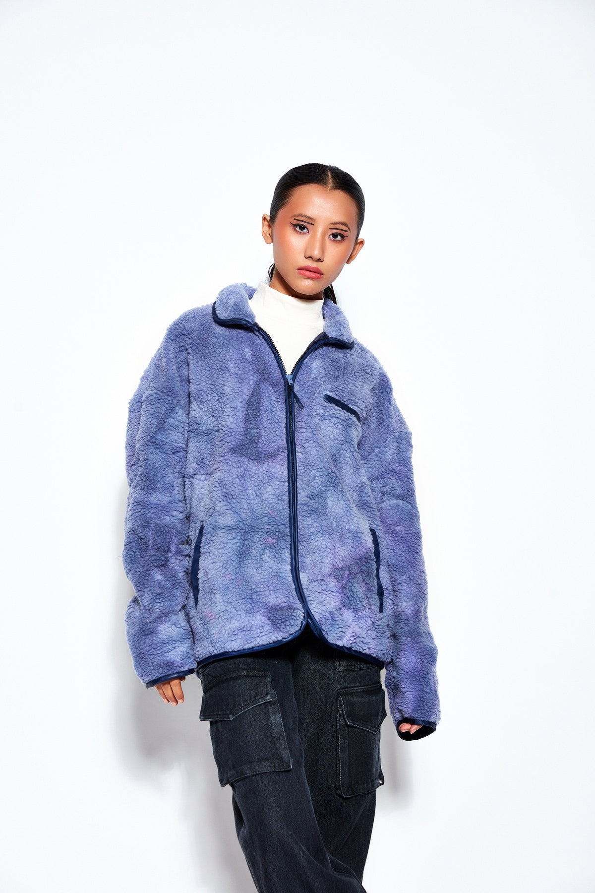 Tie Dye Faux Shearling Jacket